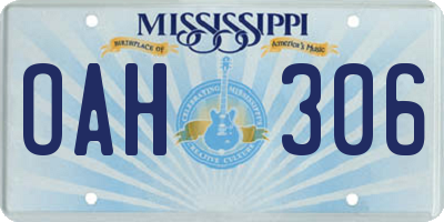 MS license plate OAH306