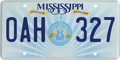MS license plate OAH327