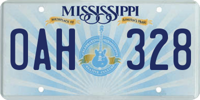 MS license plate OAH328