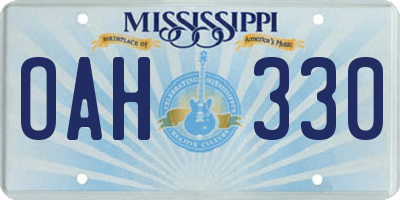 MS license plate OAH330
