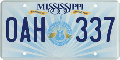 MS license plate OAH337
