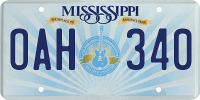 MS license plate OAH340