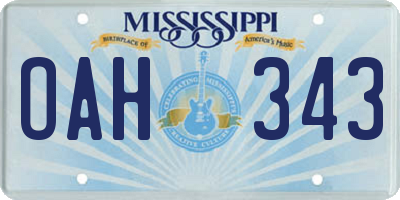 MS license plate OAH343