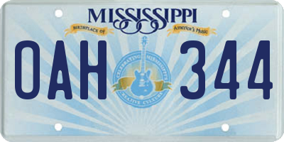 MS license plate OAH344