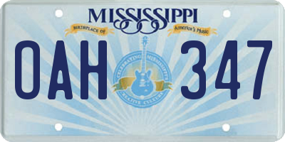 MS license plate OAH347