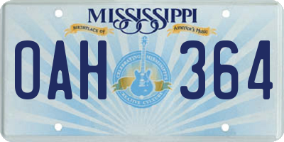 MS license plate OAH364