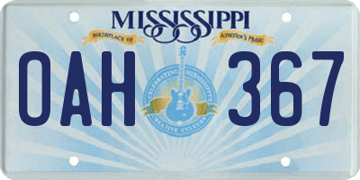 MS license plate OAH367