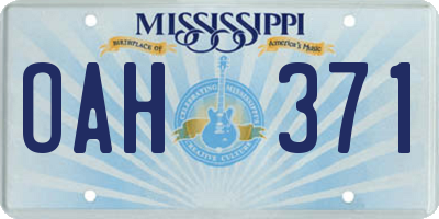 MS license plate OAH371