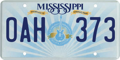MS license plate OAH373