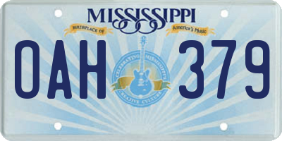 MS license plate OAH379