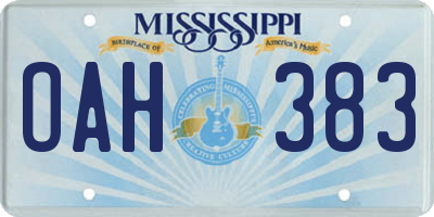 MS license plate OAH383