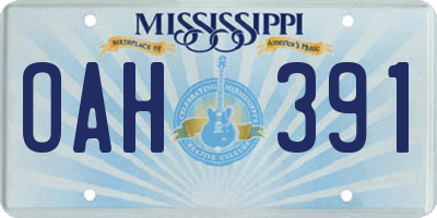 MS license plate OAH391