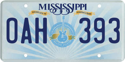 MS license plate OAH393