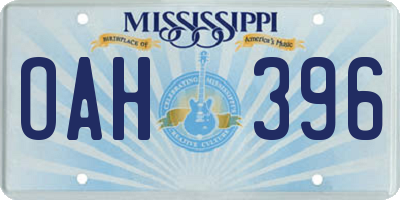 MS license plate OAH396