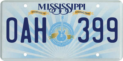 MS license plate OAH399