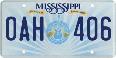 MS license plate OAH406