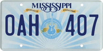 MS license plate OAH407