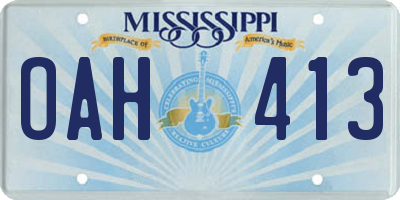 MS license plate OAH413