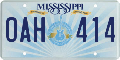 MS license plate OAH414