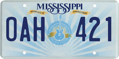 MS license plate OAH421
