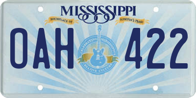 MS license plate OAH422