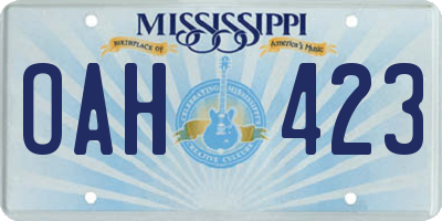 MS license plate OAH423