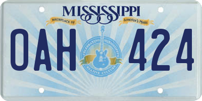 MS license plate OAH424