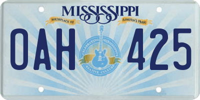 MS license plate OAH425