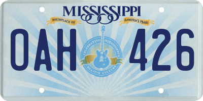 MS license plate OAH426