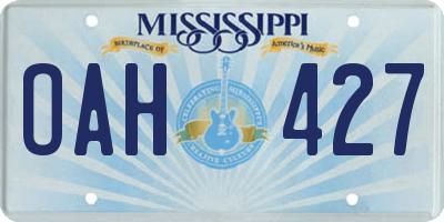 MS license plate OAH427