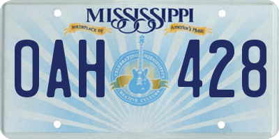 MS license plate OAH428