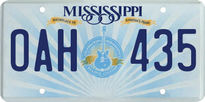 MS license plate OAH435