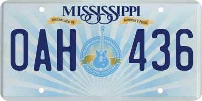 MS license plate OAH436