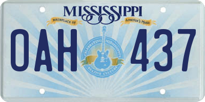 MS license plate OAH437