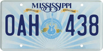 MS license plate OAH438