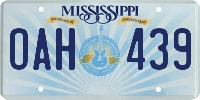 MS license plate OAH439