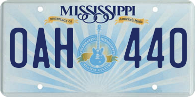 MS license plate OAH440