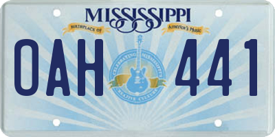 MS license plate OAH441