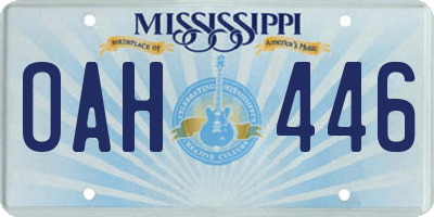 MS license plate OAH446