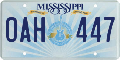 MS license plate OAH447
