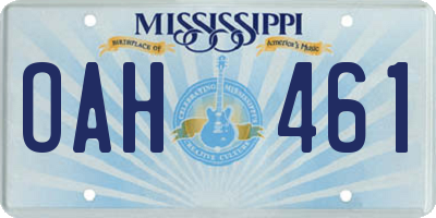 MS license plate OAH461
