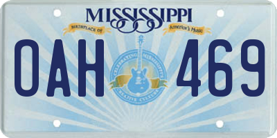 MS license plate OAH469