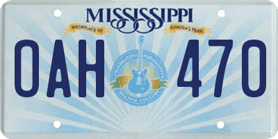 MS license plate OAH470