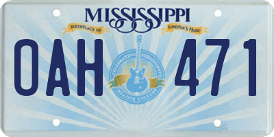 MS license plate OAH471