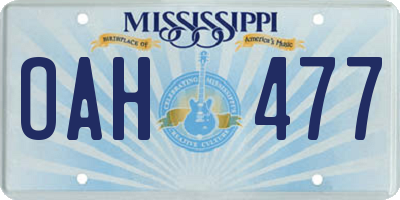MS license plate OAH477