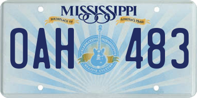 MS license plate OAH483