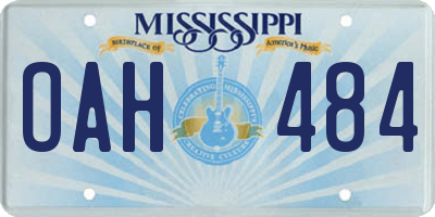 MS license plate OAH484
