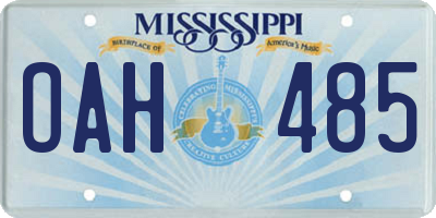 MS license plate OAH485