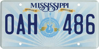 MS license plate OAH486