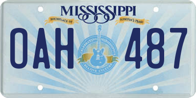 MS license plate OAH487
